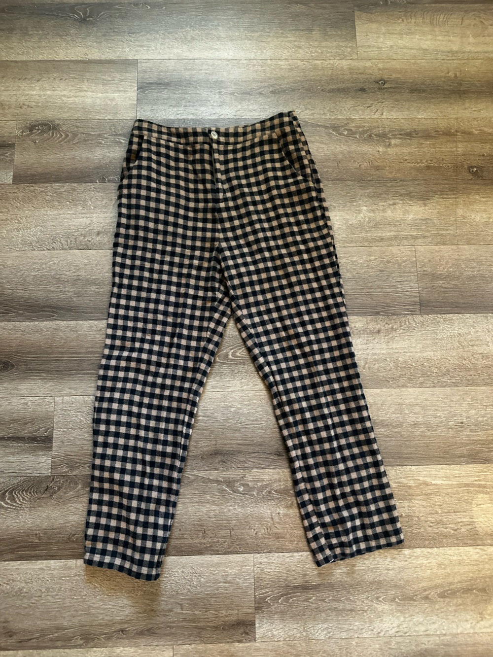 12th Tribe Black and Tan Checked Skinny trousers